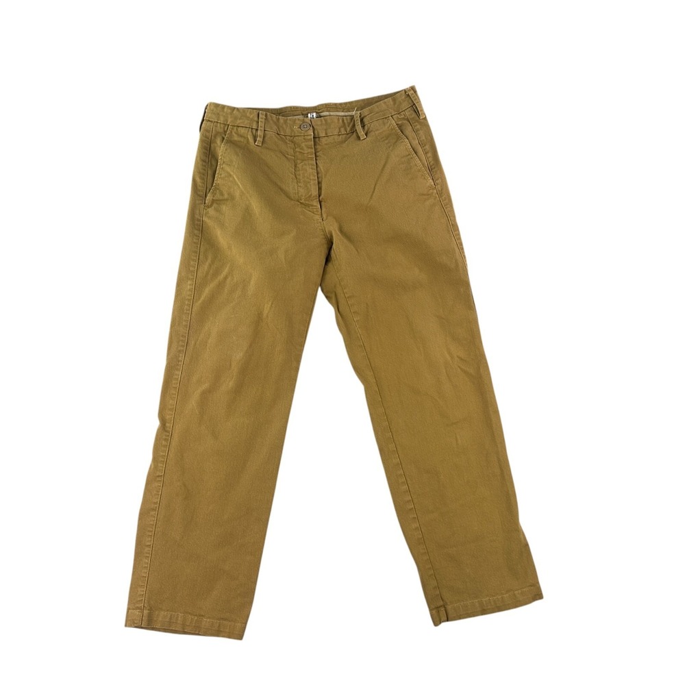 American Giant Pants Women 10 Brown Chino Ankle Straight Leg Preppy Career‎ USA